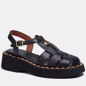 Coach two tone Black Brown Vivienne Platform Sandals